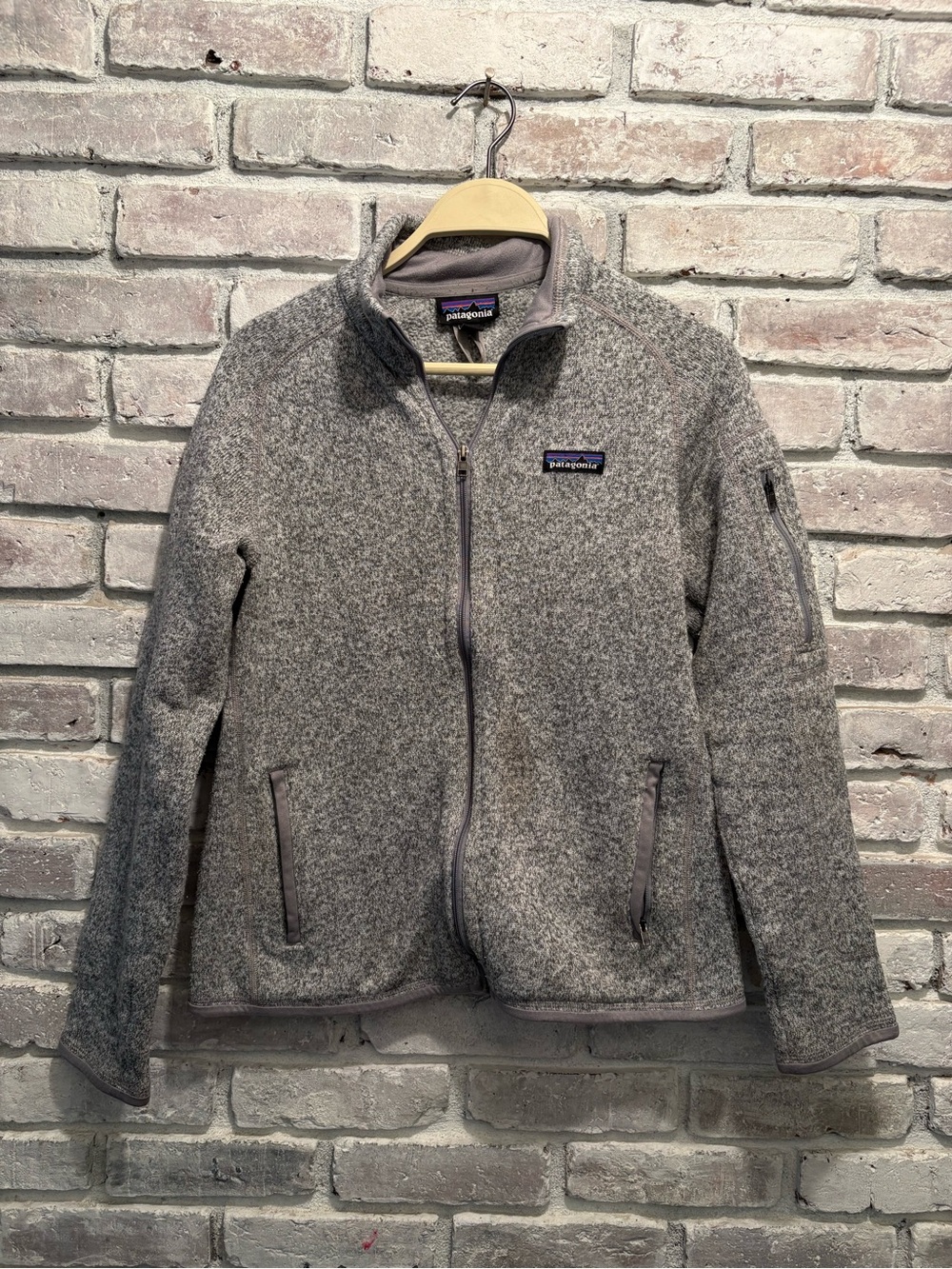 Patagonia Women's Heather Gray Full-Zip Teddy Fleece Jacket